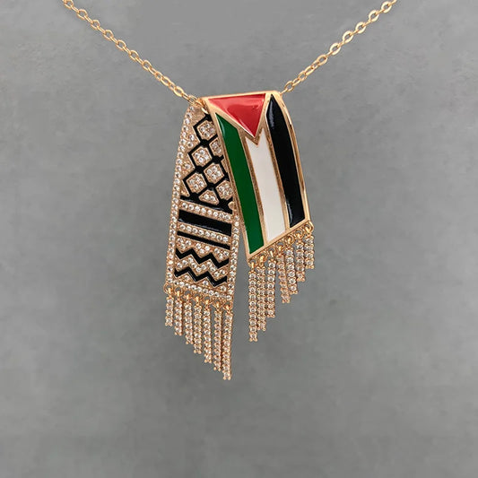 Palestine Keffiyeh Tassel Necklace